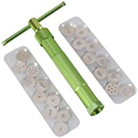 Vicloon Extrusora Arcilla de Acero Inoxidable- Azúcar Goma para Torta Pasta Fondant- con 20 Moldes